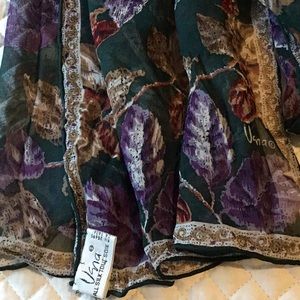 Vintage “Vera” 100% silk scarf.  Vibrant colors.